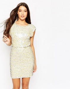 Платье мини в стиле 60-х с укороченным топом ASOS Sweetie - Мульти