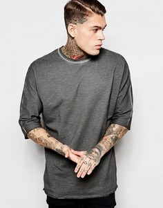 Длинный свободный свитшот с широкими рукавами ASOS - Серый