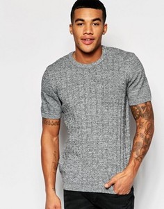 Трикотажная футболка в рубчик ASOS - Серый