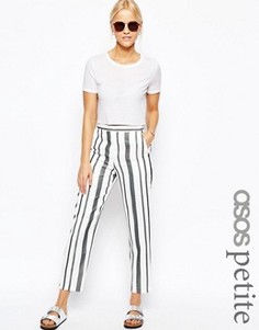 Прямые брюки в полоску ASOS PETITE Premium - Мульти