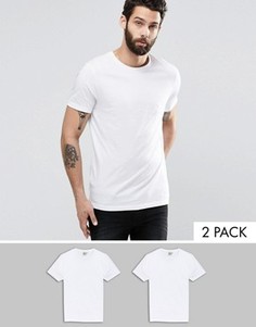 2 белые футболки с круглым вырезом ASOS - СКИДКА - Белый