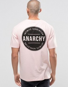 Розовая оversize-футболка с принтом Anarchy сзади ASOS - Розовый