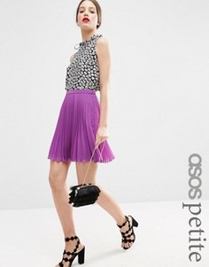 Мини-юбка в складку ASOS PETITE - Кремовый