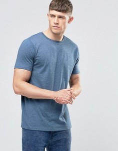 Синяя меланжевая футболка с круглым вырезом ASOS - Синий
