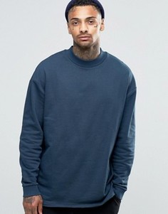 Удлиненный oversize‑свитшот с кокеткой сзади ASOS - Темно-синий