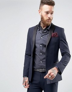 Темно-синий пиджак зауженного кроя ASOS - Темно-синий