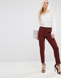 Брюки-сигареты с поясом ASOS - Красный