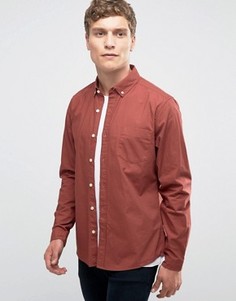 Саржевая рубашка классического кроя ASOS - Коричневый