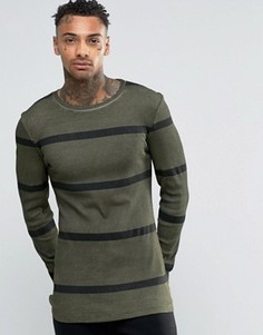 Лонгслив в рубчик ASOS - Зеленый