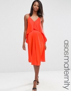 Двухслойное платье миди для беременных ASOS Maternity - Оранжевый