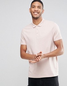 Розовое поло свободного кроя из хлопка пике ASOS - Розовый