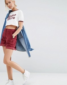 Бордовые вельветовые шорты ASOS - Красный