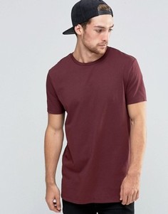 Красная удлиненная футболка с круглым вырезом ASOS - Красный