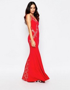 Платье макси с кружевными вставками Jessica Wright Lena - Красный