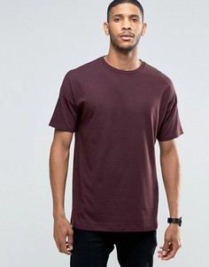 Темно-красная удлиненная oversize‑футболка ASOS - Красный