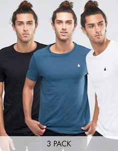 3 футболки с логотипом (белая/черная/синяя) ASOS - СКИДКА 13 - Мульти
