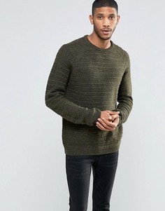 Фактурный трикотажный джемпер цвета хаки ASOS - Зеленый