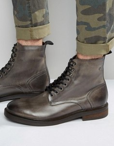 Кожаные ботинки со шнуровкой Base London Track - Серый