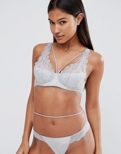 Формованный бюстгальтер на косточках из кружева ASOS Alice - Серый