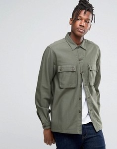 Рубашка навыпуск цвета хаки с 2 карманами ASOS - Зеленый