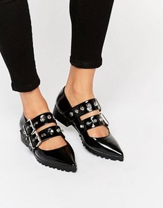 Туфли на плоской подошве с острым носом ASOS MAEGAN - Черный