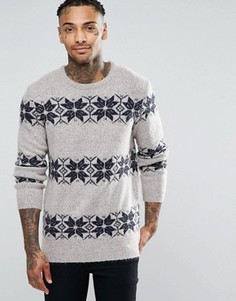 Рождественский джемпер со снежинками ASOS - Серый