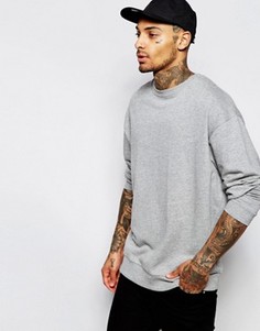 Серый меланжевый oversize‑свитшот ASOS - Серый