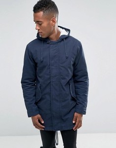 Парка с капюшоном на подкладке борг Jack &amp; Jones - Темно-синий