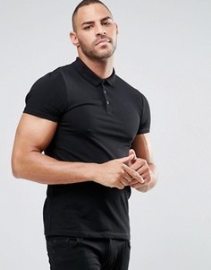 Черная футболка‑поло из ткани пике ASOS - Черный