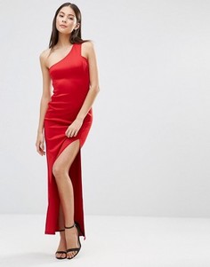Асимметричное платье макси с разрезом сбоку AX Paris - Красный