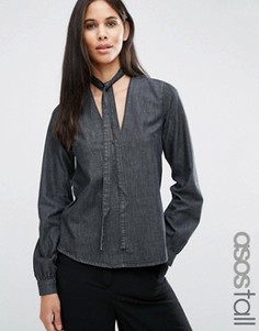 Топ с глубоким вырезом и горловиной‑чокер ASOS TALL - Черный