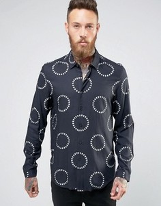 Рубашка классического кроя из вискозы с принтом черепов ASOS - Черный