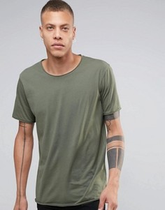 Футболка с необработанным краем Weekday Dark - Зеленый