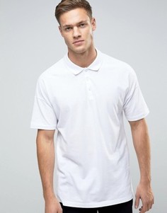 Белая свободная футболка-поло из ткани пике ASOS - Белый