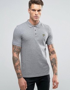 Серое поло из пике с логотипом в виде орла Lyle &amp; Scott - Серый