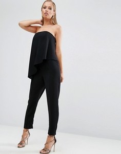Комбинезон-бандо с присборенной накладкой ASOS - Черный
