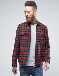 Клетчатая рубашка навыпуск на молнии ASOS - Красный