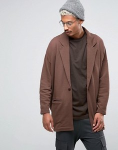Коричневая трикотажная oversize-куртка ASOS - Коричневый