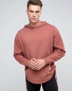 Удлиненный oversize‑худи со сборками у края ASOS - Красный