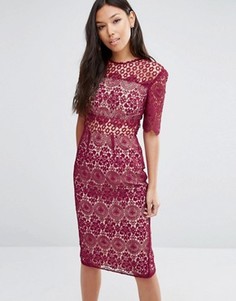 Кружевное платье-футляр ASOS PREMIUM - Красный