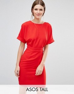 Тканое платье мини с V-образным вырезом сзади ASOS TALL - Красный