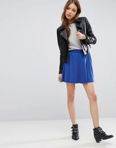 Короткая расклешенная юбка с эластичной талией ASOS - Синий
