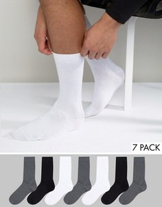 7 пар черно-белых носков ASOS - Мульти