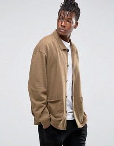Длинный оversize-лонгслив с нейлоновым карманом и лентой сзади ASOS - Зеленый