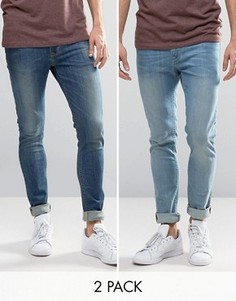 2 пары джинсов скинни (голубые, синие) ASOS - СКИДКА - Синий
