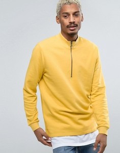 Желтый свитшот с короткой молнией ASOS - Желтый