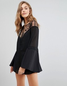 Ромпер с расклешенными рукавами Alice McCall - Черный