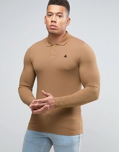 Поло из пике с длинными рукавами ASOS - Коричневый