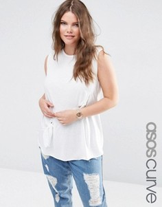 Футболка с двумя узлами ASOS CURVE - Белый