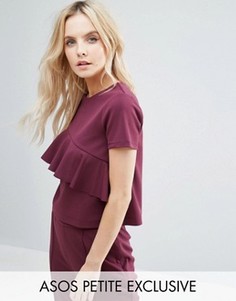 Комбинируемый топ с оборкой ASOS PETITE - Красный